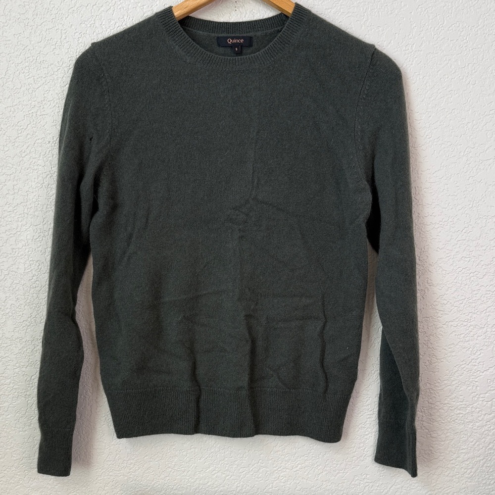 Quince Crew Neck Sweater Cashmere Green size Small